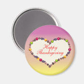 Aimant Thanksgiving Heart - rose et jaune (Recto/Verso)