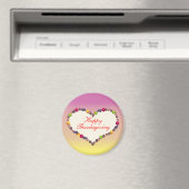 Aimant Thanksgiving Heart - rose et jaune (In Situ (Lave-vaisselle))