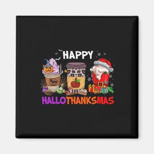 Aimant Thanksgiving Noël Joyeux Hallothanksmas Café