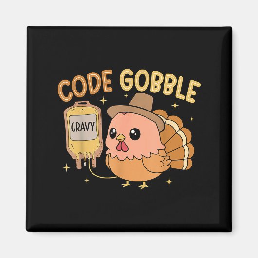 Aimant Thanksgiving Nurse Code Gobble Funny Rn Cna Medica (Devant)