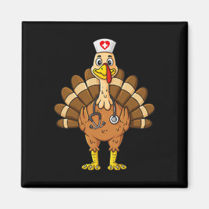 Aimant Thanksgiving Nurse Turkey Scrub Fun Nurse