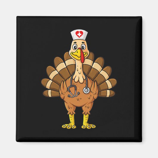 Aimant Thanksgiving Nurse Turkey Scrub Fun Nurse (Devant)