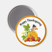 Aimant Thanksgiving Pilgrim Souris et Frigo Citrouille (Recto/Verso)