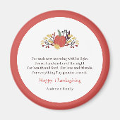 Aimant Thanksgiving Poem Pays Russe Citrouille Bouquet (Devant)