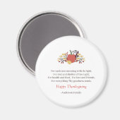 Aimant Thanksgiving Poem Pays Russe Citrouille Bouquet (Recto/Verso)