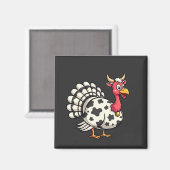 Aimant Thanksgiving Turkey Moo Cow Head Fundy Fall Family (Recto/Verso)