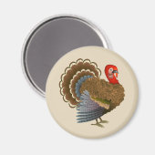 Aimant Thanksgiving Turquie magnétique rond (Recto/Verso)