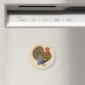 Aimant Thanksgiving Turquie magnétique rond (In Situ (Lave-vaisselle))