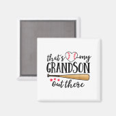 Aimant That's My Grandson Out There Baseball Grandma Squa (Recto/Verso)