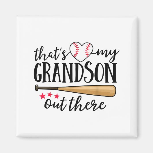 Aimant That's My Grandson Out There Baseball Grandma Squa (Devant)
