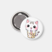 Aimant Thé à bulle de chat Kawaii (Recto/Verso)
