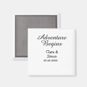 Aimant The adventure begins wedding couple name datsimple (Recto/Verso)