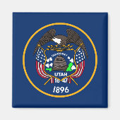 Aimant The Beehive State Industry Flag of Utah (Devant)