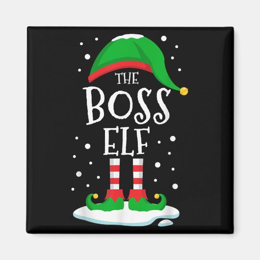 Aimant The Boss Elf Christmas Family Matching Xmas Group (Devant)