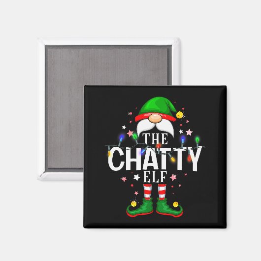 Aimant The Chatty Elf Christmas Family Pajama Party (Recto/Verso)