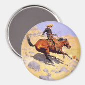 Aimant The Cowboy (par Frederic Remington) (Recto/Verso)