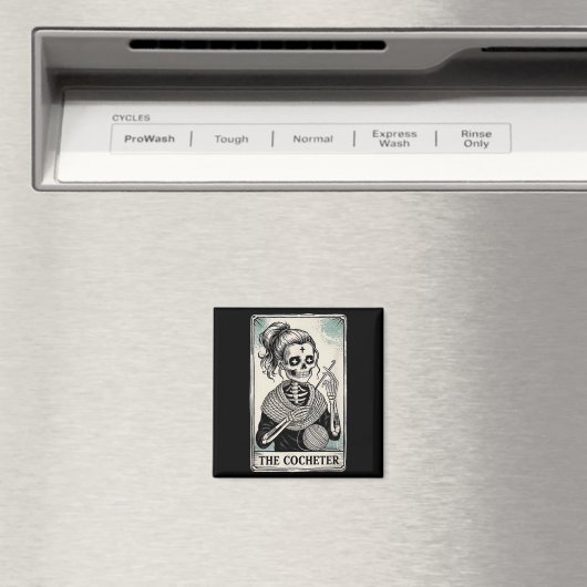 Aimant The Crocheter Tarot Card Funny Yarn Design (In Situ (Lave-vaisselle))