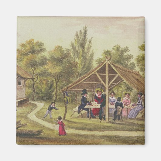 Aimant Thé de l'après-midi dans une taverne du journal de (Devant)