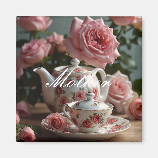 Aimant Thé de rose de chou rose  (Devant)
