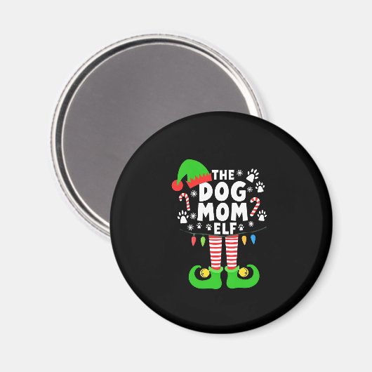 Aimant The Dog Mom Elf Xmas Funny Dogs lover Christmas Do (Recto/Verso)