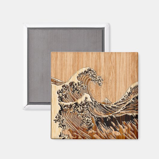 Aimant The Great Hokusai Wave Bamboo (Recto/Verso)