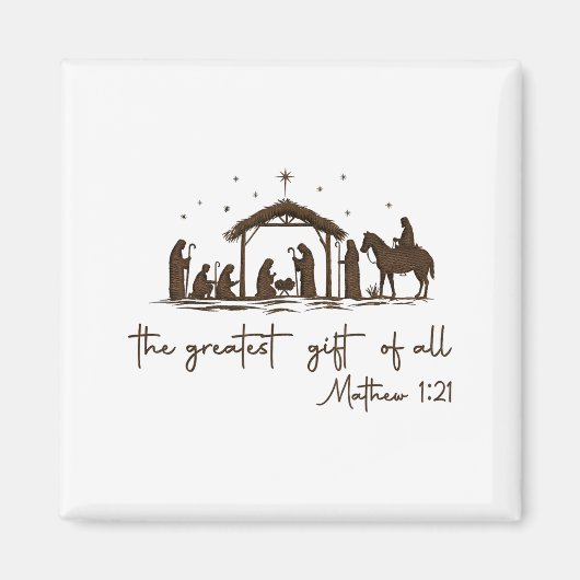 Aimant The Greatest Gift For All Christmas Nativity Jesus (Devant)