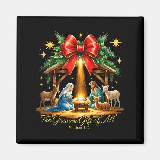 Aimant The Greatest Gift Of All Nativity Christian Christ (Devant)