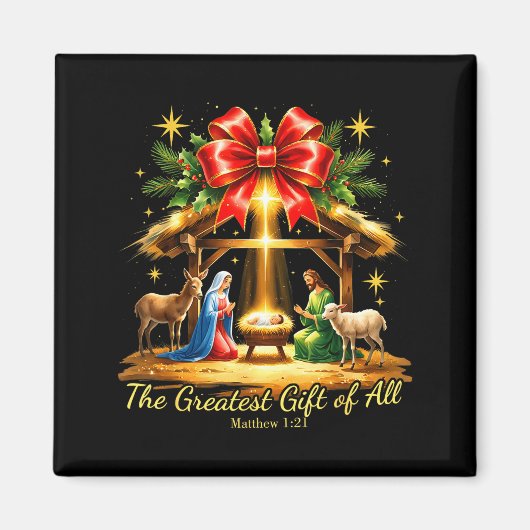Aimant The Greatest Gift Of All Nativity Christian Christ (Devant)