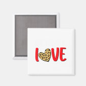 Aimant The Greatest Is Love Valentines Day Leopard Heart  (Recto/Verso)