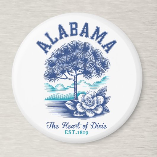 Aimant The Heart of Dixie – Alabama Camellia & Tree Graph