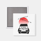 Aimant The journey is the goal sunset - oldtimer 2CV (Recto/Verso)