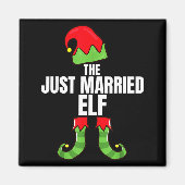Aimant The Just Married Elf Matching Family Christmas Gro (Devant)