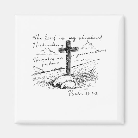Aimant The Lord Is My Shepherd Psalm 23 Cross Meadow (Devant)