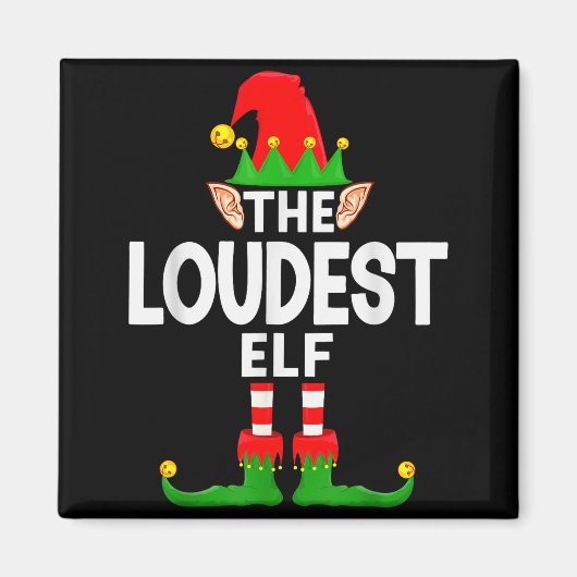 Aimant The Loudest Elf Family Christmas Pajama Party (Devant)