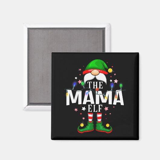 Aimant The Mama Elf Christmas Family Pajama Party (Recto/Verso)