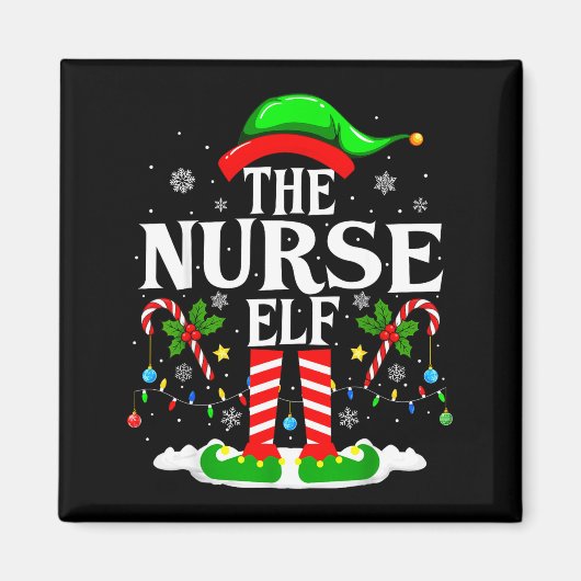 Aimant The Nurse Elf Christmas Nursing Funny Rn Christmas (Devant)