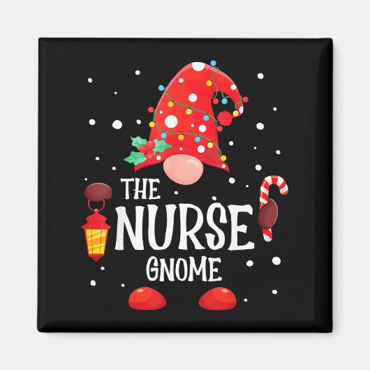 Aimant The Nurse Gnome Matching Family Christmas Gnome Pa (Devant)