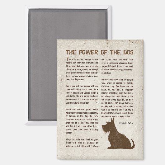 Aimant The Power of the Dog Poem - Rudyard Kipling (Recto/Verso)