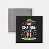 Aimant The Reading Elf Xmas Funny Book Lover Christmas Bo (Recto/Verso)