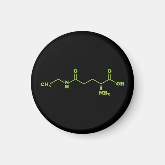 Aimant Thé Théanine Formule chimique moléculaire (Devant)
