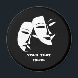 Aimant Théâtre Masque Comédie Tragédie Noir Blanc Personn<br><div class="desc">Théâtre Masque Comédie Tragédie Black Blanc aimant personnalisé</div>