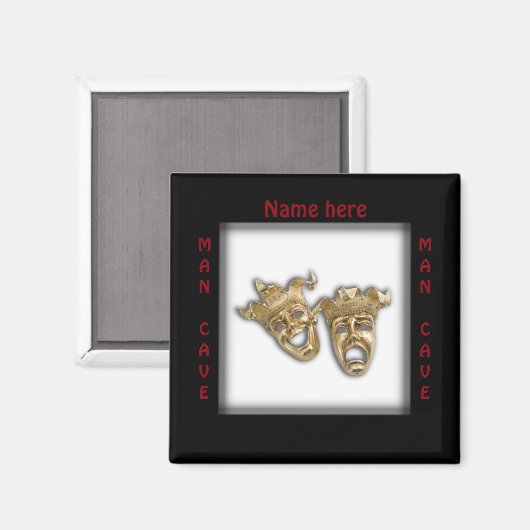 Aimant Théâtre Masques Nom de la grotte (Recto/Verso)