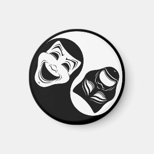 Aimant Théâtre Yin Yang Design - Masques de comédie et de