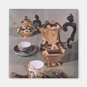 Aimant Théière, sucrier, pot de chocolat et tasse