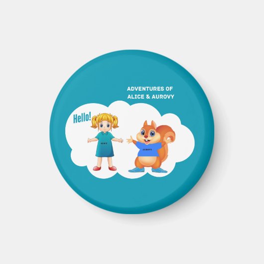 Aimant Thème Alice et Aurovy Coloré (Devant)