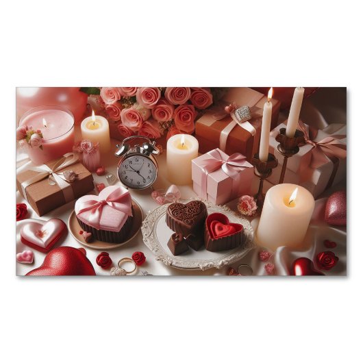 Aimant Thème Cadeau Romantique | Carte de Visite É (devant)