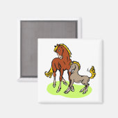 Aimant Thème Cheval Eau Cute Foy Mare Spunky Cartoon (Recto/Verso)