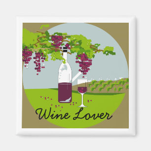 Aimant THÈME CHIC de _VINEYARD de " amateur de vin" de