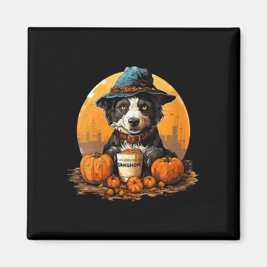 Aimant Thème chien d'Halloween pour femmes  (Devant)