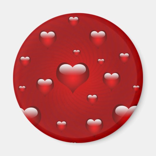 Aimant Thème d'amour des coeurs (Devant)